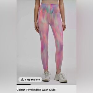 Lululemon Wunder Train High-Rise Tight 25” Size 2 Psychedelic Wash Multi RARE